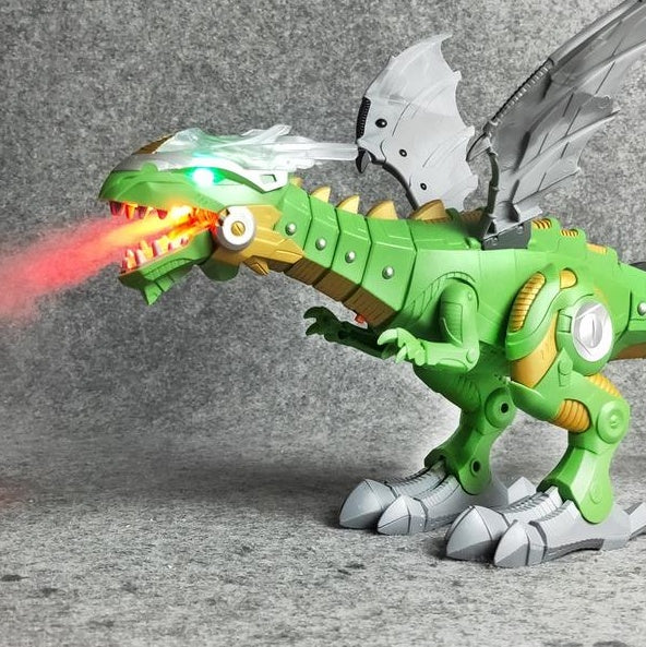 Intelligent Robot Toy Dinosaur with Spray Mist, Sound & Light