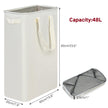 efluky Slim Laundry Hamper with Handles, Collapsible Small Hamper for Laundry, Dirty Clothes Basket for Bedroom, Dorm and Laundry Room, 48L (12.7 Gallon) Beige 🍁 All In One Marketplace Canada