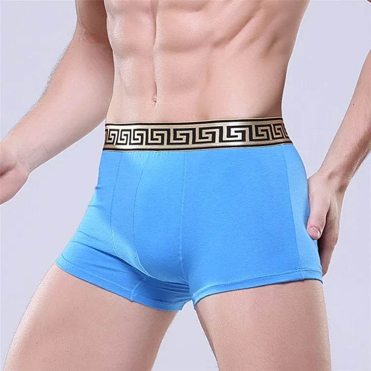 Men's Cotton Boxer Briefs Casual Solid Color Mid Waist underwear