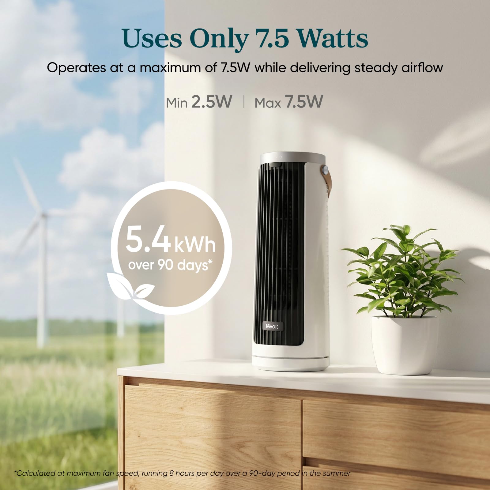 Levoit Mini Tower Fan for Bedroom, Quiet Cooling Desk Fan with Upgraded DC Motor, 20dB Ultra Silent, Portable Small Standing Fan with 5 Speeds, Multi‑Angle Oscillation, Remote & 12H Timer, Windi 🍁 All In One Marketplace Canada