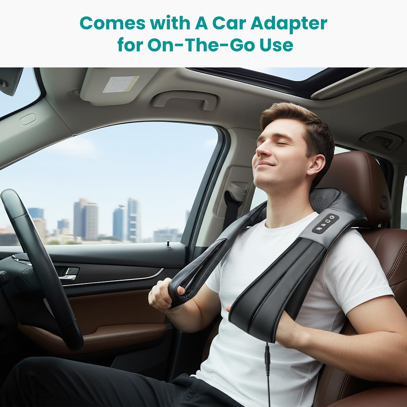 Nekteck Shiatsu Back Neck Massager,2026 Upgraded 3D Back Shoulder Kneading Massage Pillow, Deep Kneading Shoulder Massager with Heat, Waist Massage Pillow for Home Car and Office Use (NOT Cordless) 🍁 All In One Marketplace Canada