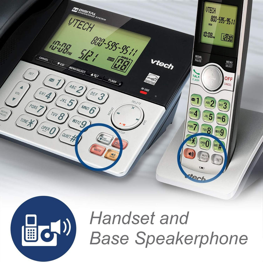VTech CS6949-2 DECT 6.0 Corded/2-Cordless Telephone System, Black/Silver 🍁 All In One Marketplace Canada