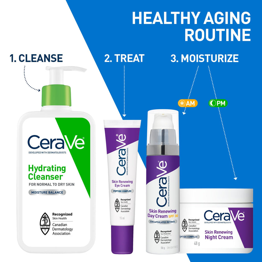 CeraVe Skin Renewing Eye Cream, Under Eye Cream with Caffeine, Peptides, & Hyaluronic Acid, Reduce Appearance of Fine Lines. Fragrance-Free & Ophthalmologist Tested, 15 mL 🍁 All In One Marketplace Canada