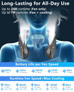 Neck Fan with Cooling Plate-5500mAh Rechargeable, Ultra Quiet Operation, 5 Speeds & 3 Cooling Modes, USB-C Fast Charging, LED Display Battery & Speed, Bladeless Wearable Neck Cooler for Travel Black 🍁 All In One Marketplace Canada