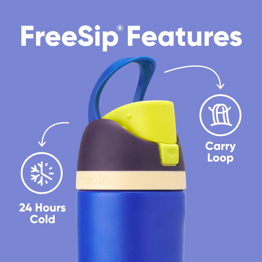 Owala Kids FreeSip Insulated Stainless Steel Water Bottle with Straw, BPA-Free Sports Water Bottle, Great for Travel, 16 oz, Celestial Sphere 🍁 All In One Marketplace Canada