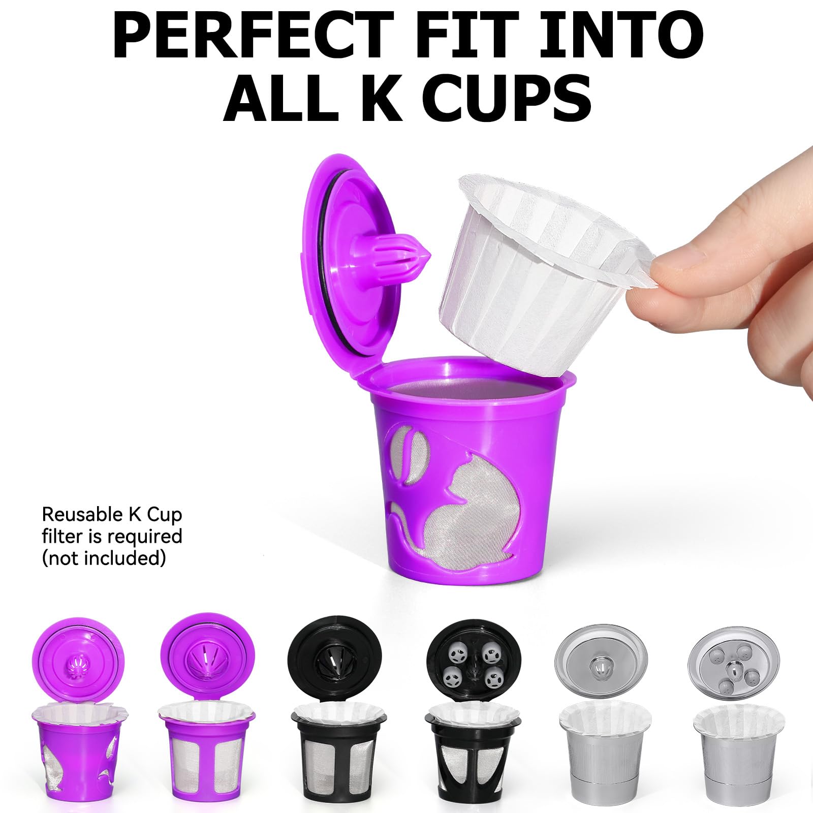 300 Count Fanativita K Cup Coffee Filters Disposable, Compatible with All Reusable K Cups (White) 🍁 All In One Marketplace Canada