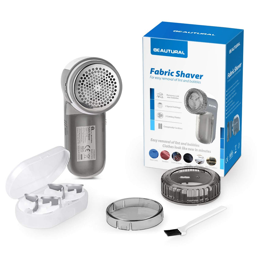 BEAUTURAL Fabric Shaver and Lint Remover, Sweater Defuzzer with 2-Speeds, 2 Replaceable Stainless Steel Blades, Battery Operated, Remove Clothes Fuzz, Lint Balls, Pills, Bobbles 🍁 All In One Marketplace Canada