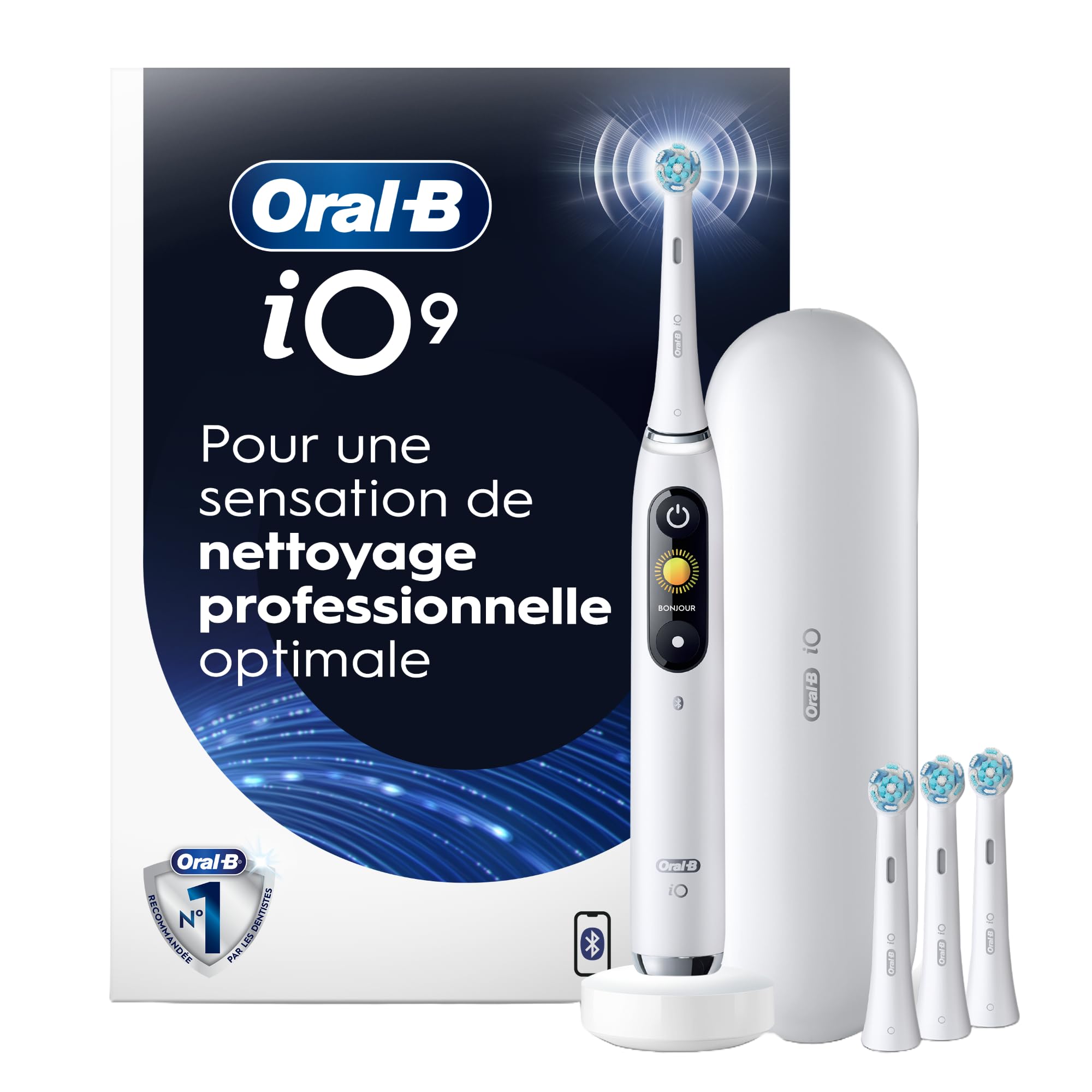 Oral-B iO Series 9 Electric Toothbrush with 4 Oral-B Replacement Brush Heads, White Alabaster 🍁 All In One Marketplace Canada