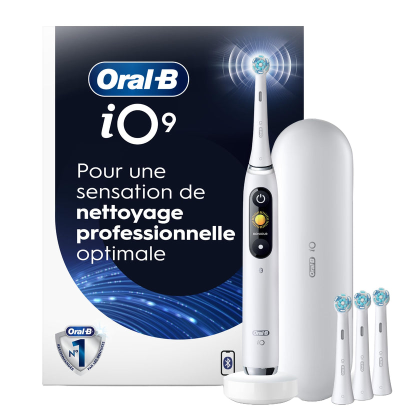 Oral-B iO Series 9 Electric Toothbrush with 4 Oral-B Replacement Brush Heads, White Alabaster 🍁 All In One Marketplace Canada
