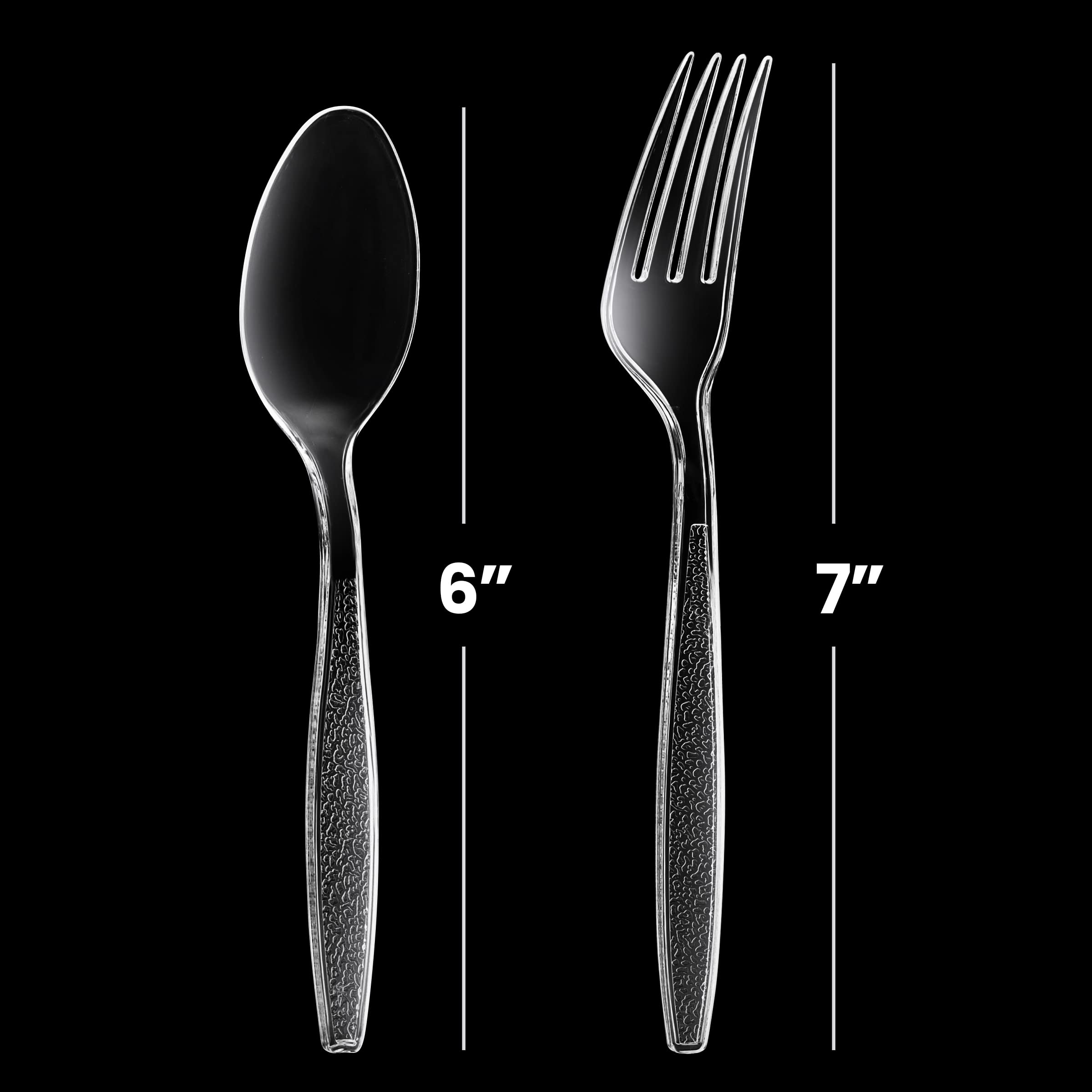 Plastic Forks and Spoons Set - (Bulk Pack 360 Pcs) Clear Plastic Cutlery Utensils Heavy Duty, 180 Forks and 180 Spoons, Silverware Sets for Party Supplies, Dinners, Take-Out, Catering, Food Services 🍁 All In One Marketplace Canada