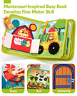hahaland Busy Books for Toddlers 1-2 - Montessori Toddler Busy Board for 1 2 Year Old, 20 in 1 Quiet Book Educational Toddler Toys for 1 2 3 Year Old Boy Girls Gifts, Travel Toys for Toddlers 1-3 🍁 All In One Marketplace Canada