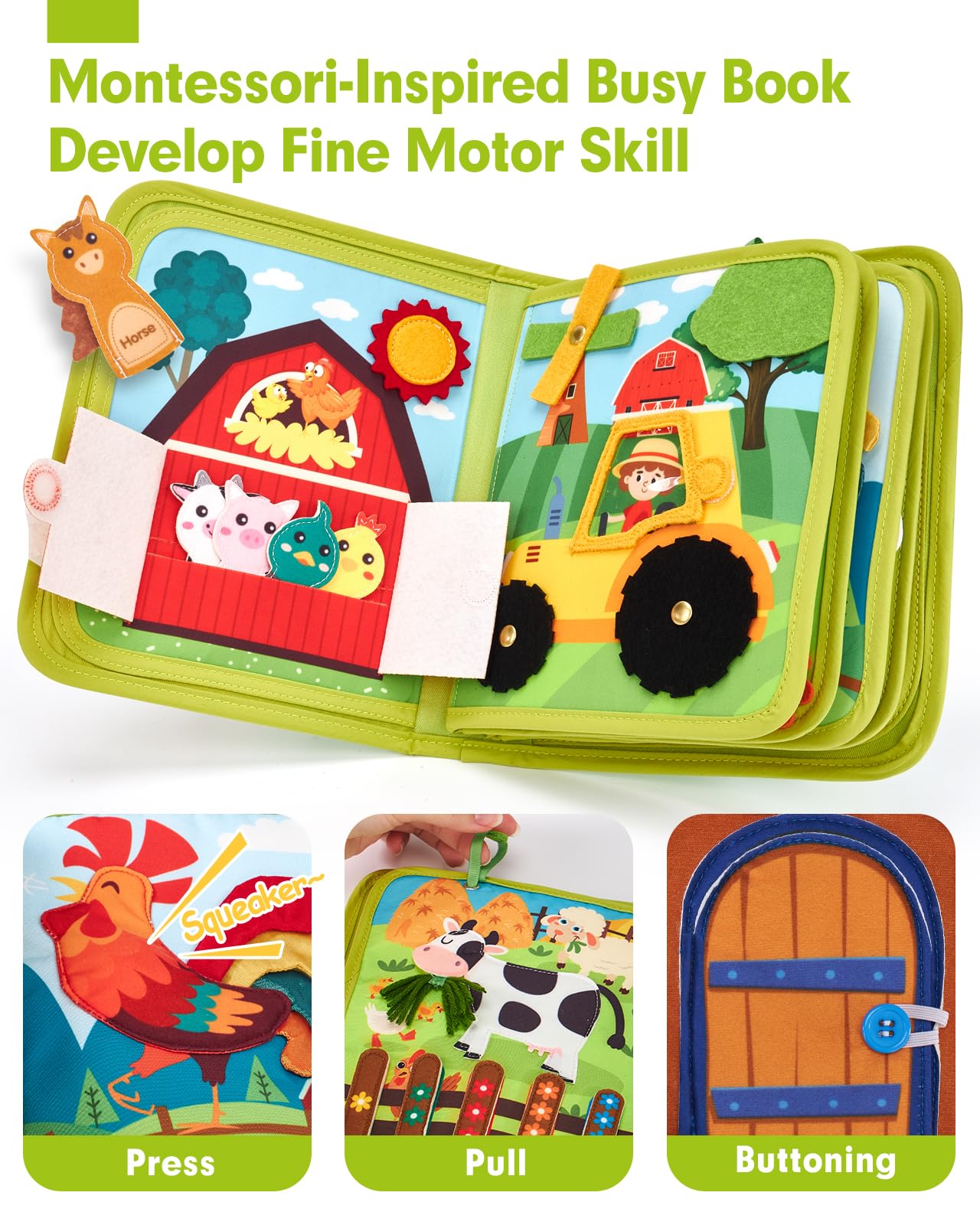 hahaland Busy Books for Toddlers 1-2 - Montessori Toddler Busy Board for 1 2 Year Old, 20 in 1 Quiet Book Educational Toddler Toys for 1 2 3 Year Old Boy Girls Gifts, Travel Toys for Toddlers 1-3 🍁 All In One Marketplace Canada