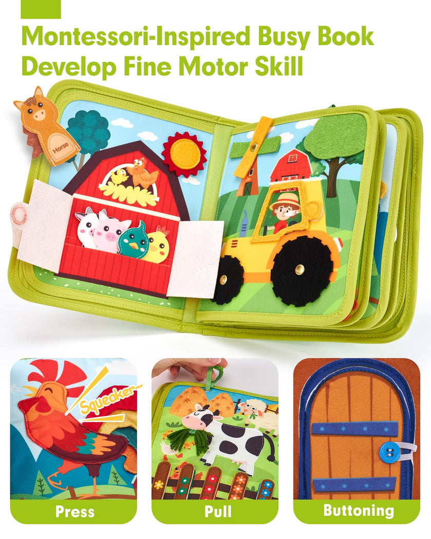 hahaland Busy Books for Toddlers 1-2 - Montessori Toddler Busy Board for 1 2 Year Old, 20 in 1 Quiet Book Educational Toddler Toys for 1 2 3 Year Old Boy Girls Gifts, Travel Toys for Toddlers 1-3 🍁 All In One Marketplace Canada
