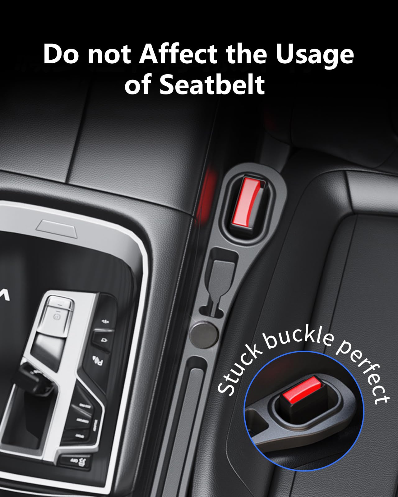 Homaupt Car Seat Gap Filler, 2 Pack PU Leather Fill The Gap Between Seat and Center Console, Seat Crevice Blocker Stop Things from Dropping, Universal Vehicle Interior Accessories Black 🍁 All In One Marketplace Canada