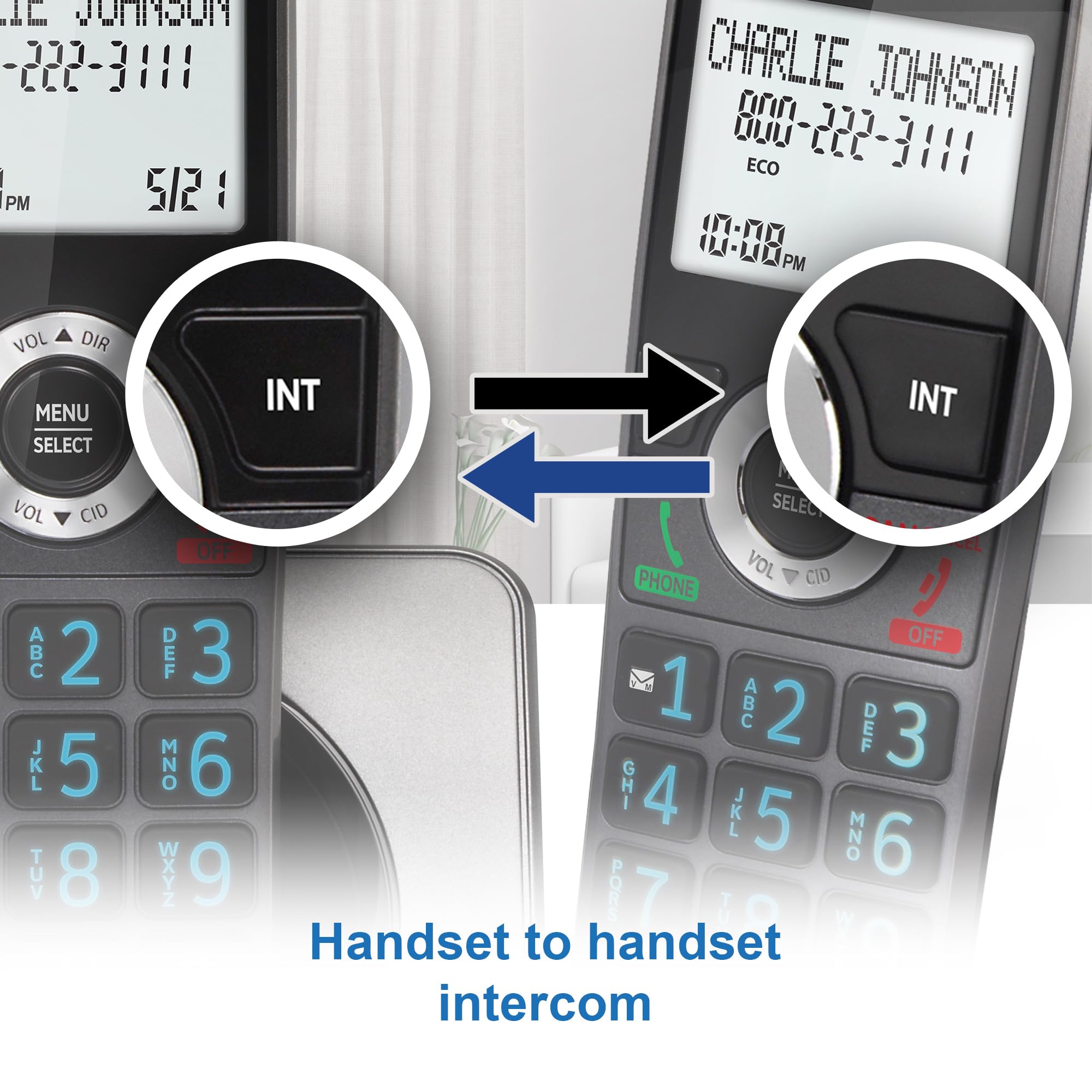 AT&T GL2101-2 DECT 6.0 Cordless Home Phone 2-Handset with Call Block, Caller ID, Full-Duplex Handset Speakerphone, 2