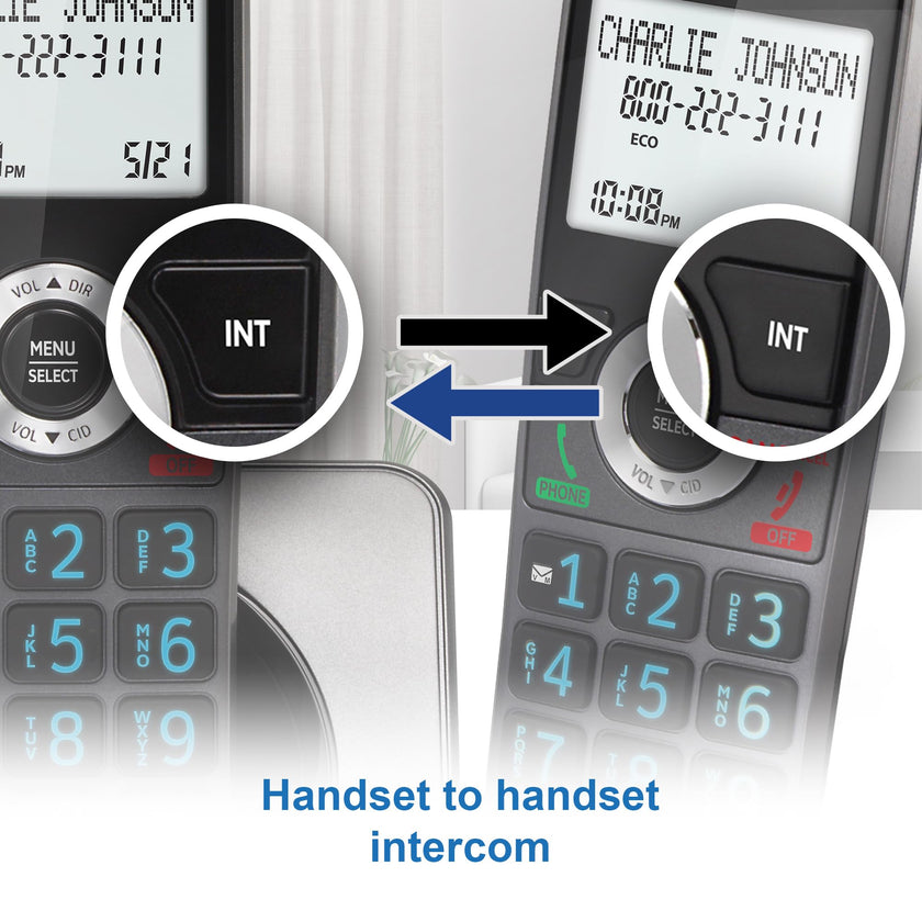 AT&T GL2101-2 DECT 6.0 Cordless Home Phone 2-Handset with Call Block, Caller ID, Full-Duplex Handset Speakerphone, 2
