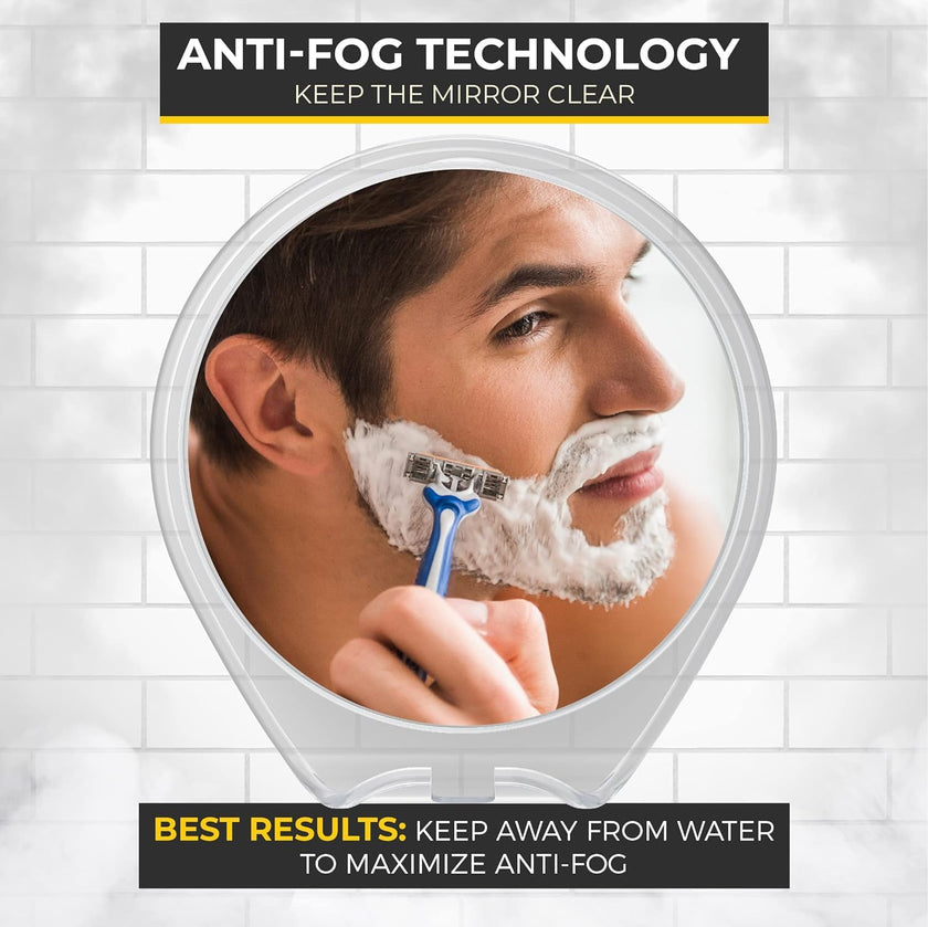 HONEYBULL Fogless Shower Mirror with Suction Mount & Swivel – Anti-Fog Acrylic Bathroom Mirror for Shaving – Built-in Razor Holder, Easy Install, Home Shower Accessory (White) 🍁 All In One Marketplace Canada