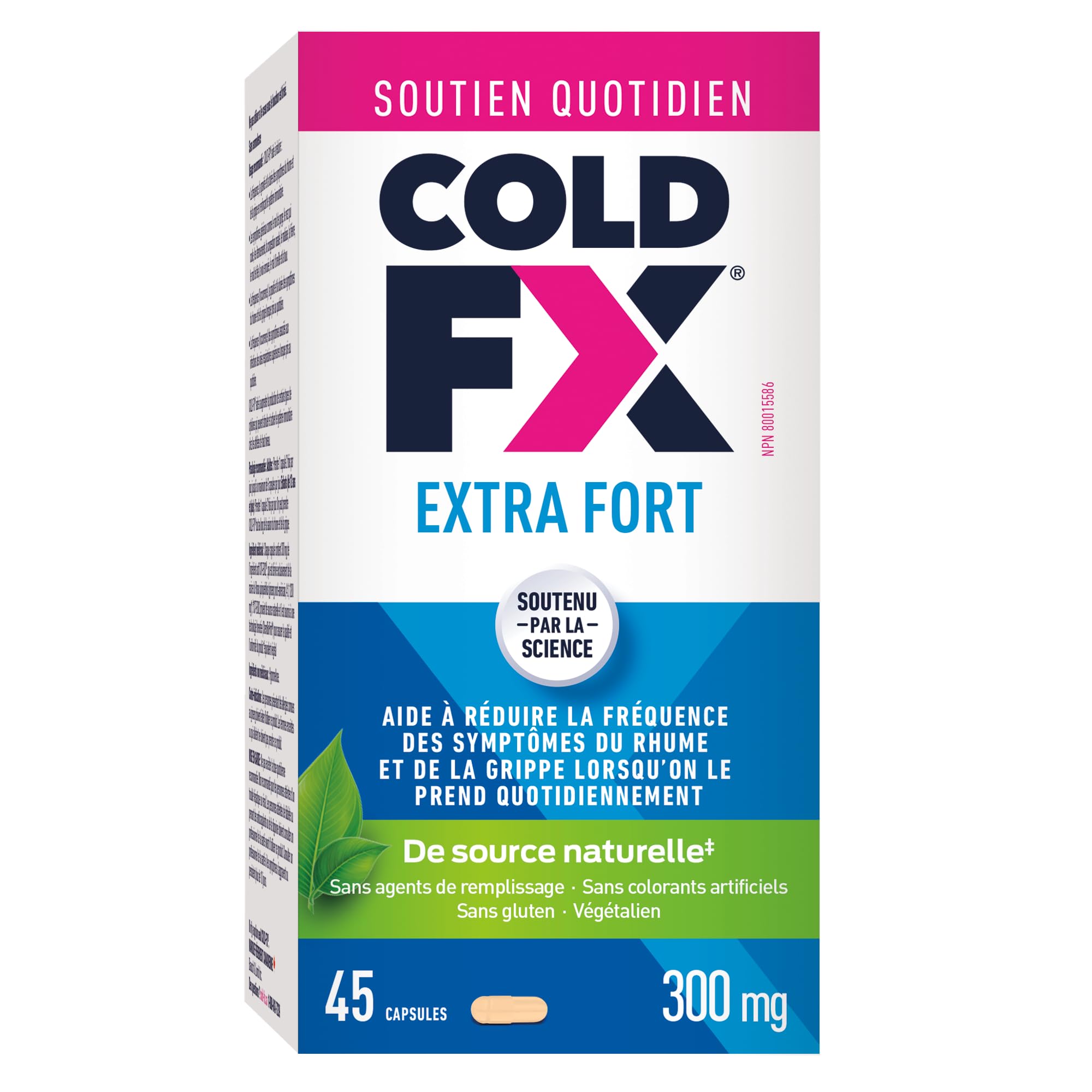 COLD-FX Extra Strength, Helps reduce the frequency of Cold and Flu Symptoms when taken daily, Formula contains uniquely derived extract from North American Ginseng, 50% more active ingredient compared to COLD-FX Daily Support Regular Strength, 45 Vegan Ca