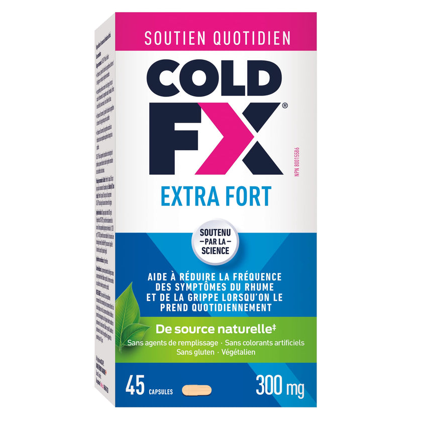 COLD-FX Extra Strength, Helps reduce the frequency of Cold and Flu Symptoms when taken daily, Formula contains uniquely derived extract from North American Ginseng, 50% more active ingredient compared to COLD-FX Daily Support Regular Strength, 45 Vegan Ca
