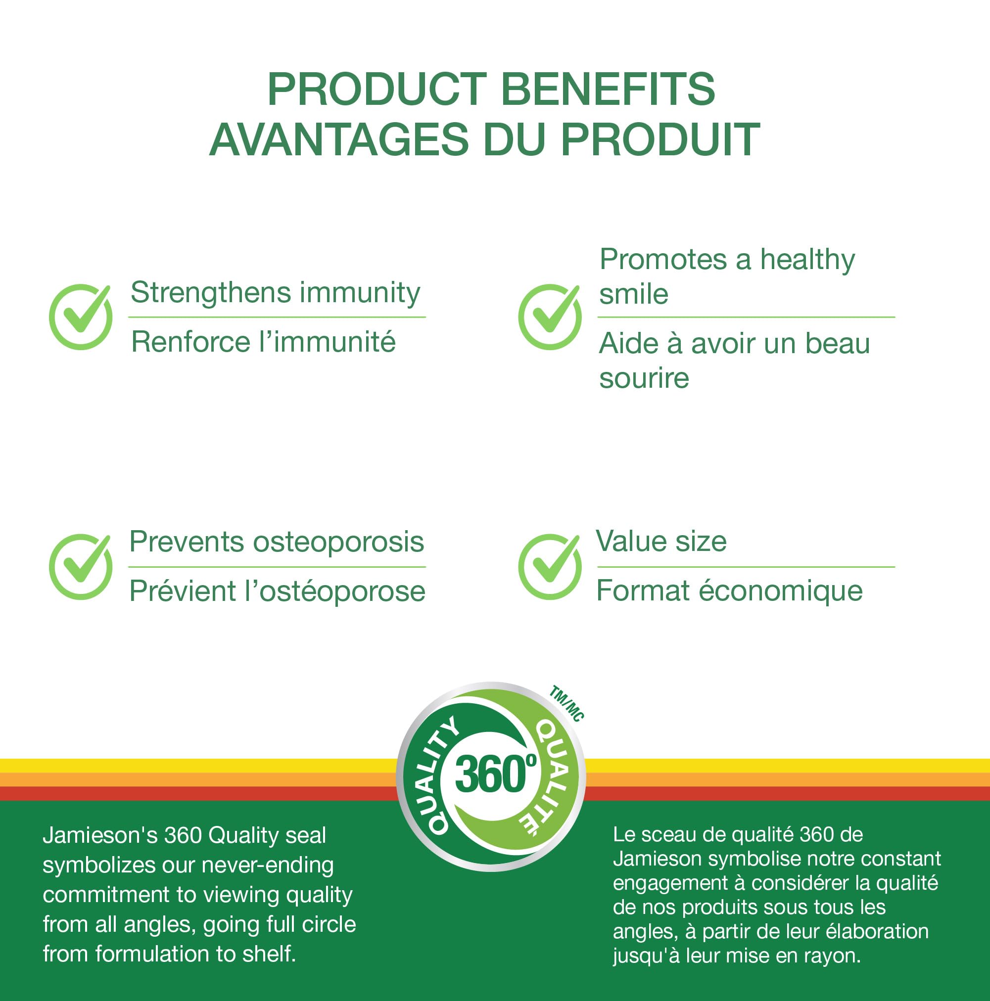 Jamieson Vitamin D3 1,000 IU Tablets, Supports Immune Health, Strong Bones, and Teeth, Enhances Calcium and Phosphorus Absorption. Vegetarian, Non-GMO, Gluten-Free, One Per Day, 500 Count, Proudly Canadian 🍁 All In One Marketplace Canada