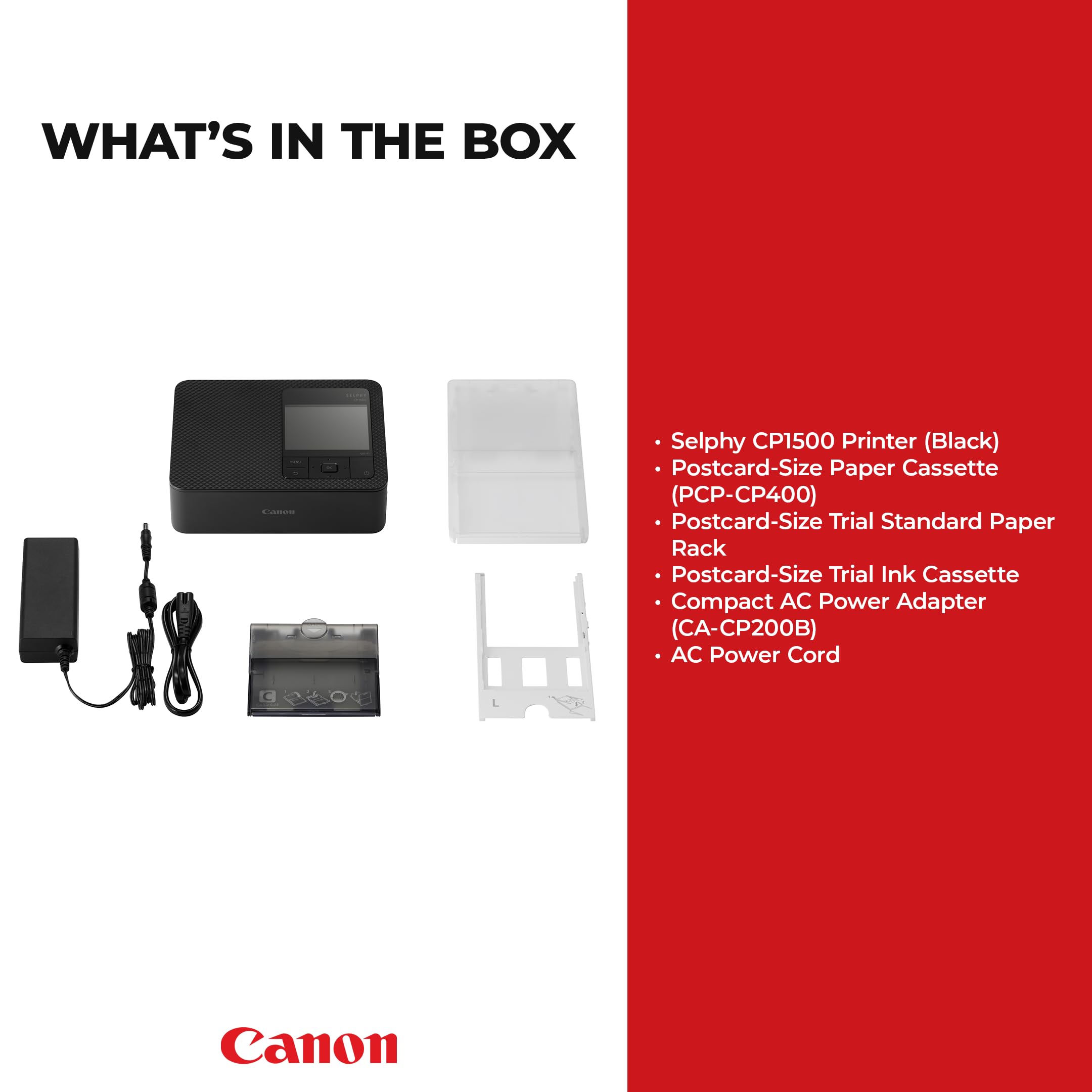 Canon SELPHY CP1500 Compact Photo Printer, Wireless Portable Photo Printer with Wi-Fi, AirPrint & Memory Card Printing, 3.5-Inch LCD Display, Black 🍁 All In One Marketplace Canada