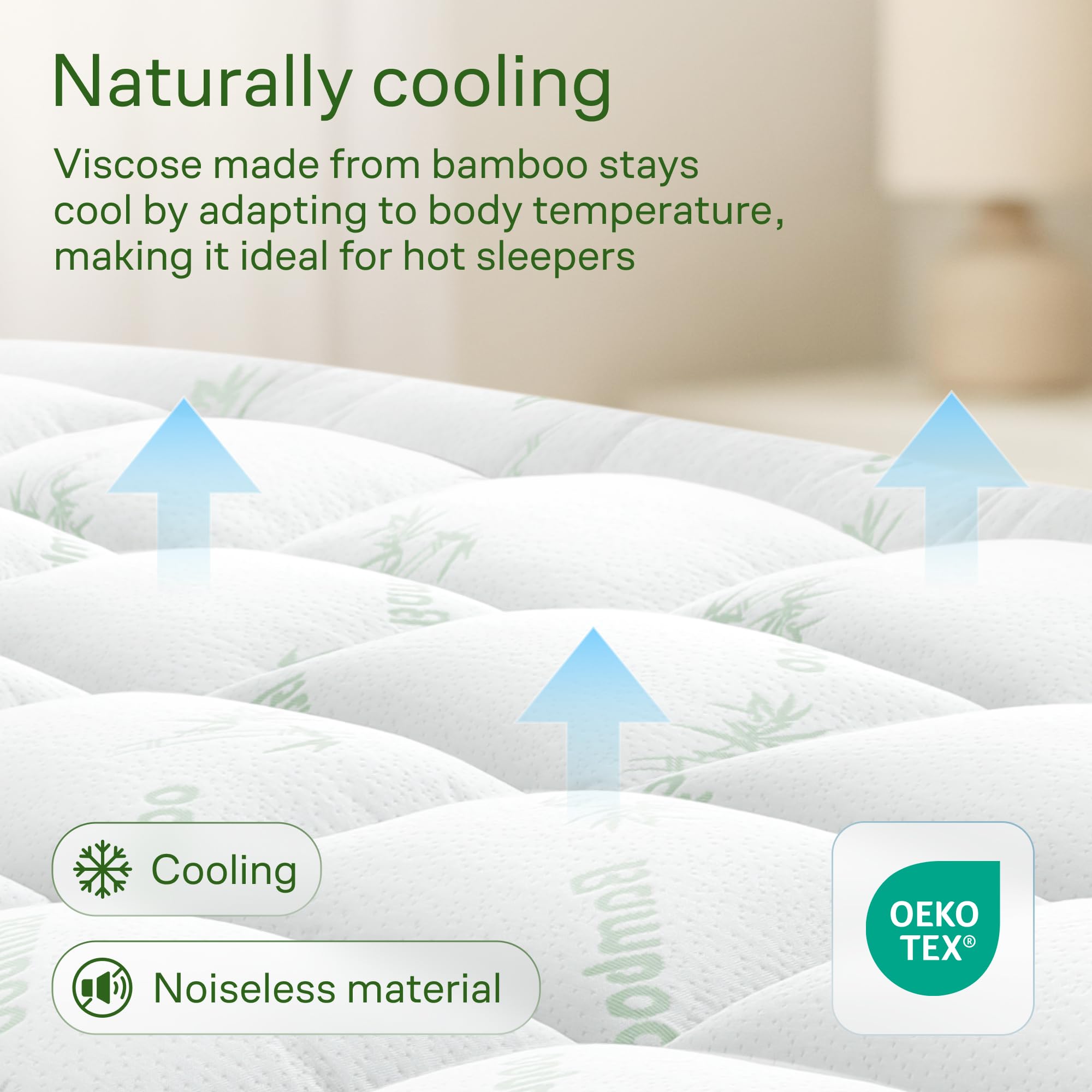 Bamboo Mattress Topper Double/Full Size - Thick Cooling Breathable Pillow Top Mattress Pad for Back Pain Relief - Deep Pocket Topper Fits 8-20 Inches (54x75 Inches, White) 🍁 All In One Marketplace Canada