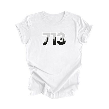 713 Houston Texas USA Area Code City Skyline Gift - Unisex T-Shirt - Inspired X