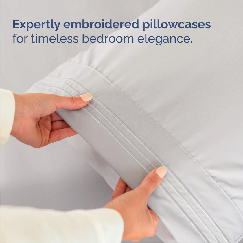 Queen Size 4 Piece Sheet Set - Comfy Breathable & Cooling Sheets - Hotel Luxury Bed Sheets for Women & Men - Deep Pockets, Easy-Fit, Soft & Wrinkle Free Sheets - French Grey Oeko-Tex Bed Sheet Set 🍁 All In One Marketplace Canada
