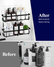 Kitsure Shower Caddy - 2 Pack Rustproof Stainless Steel Shower Organizer, No-Drill & Quick-Dry Shelves with Large Capacity, Durable Rack with 4 Hooks, Large, Black 🍁 All In One Marketplace Canada