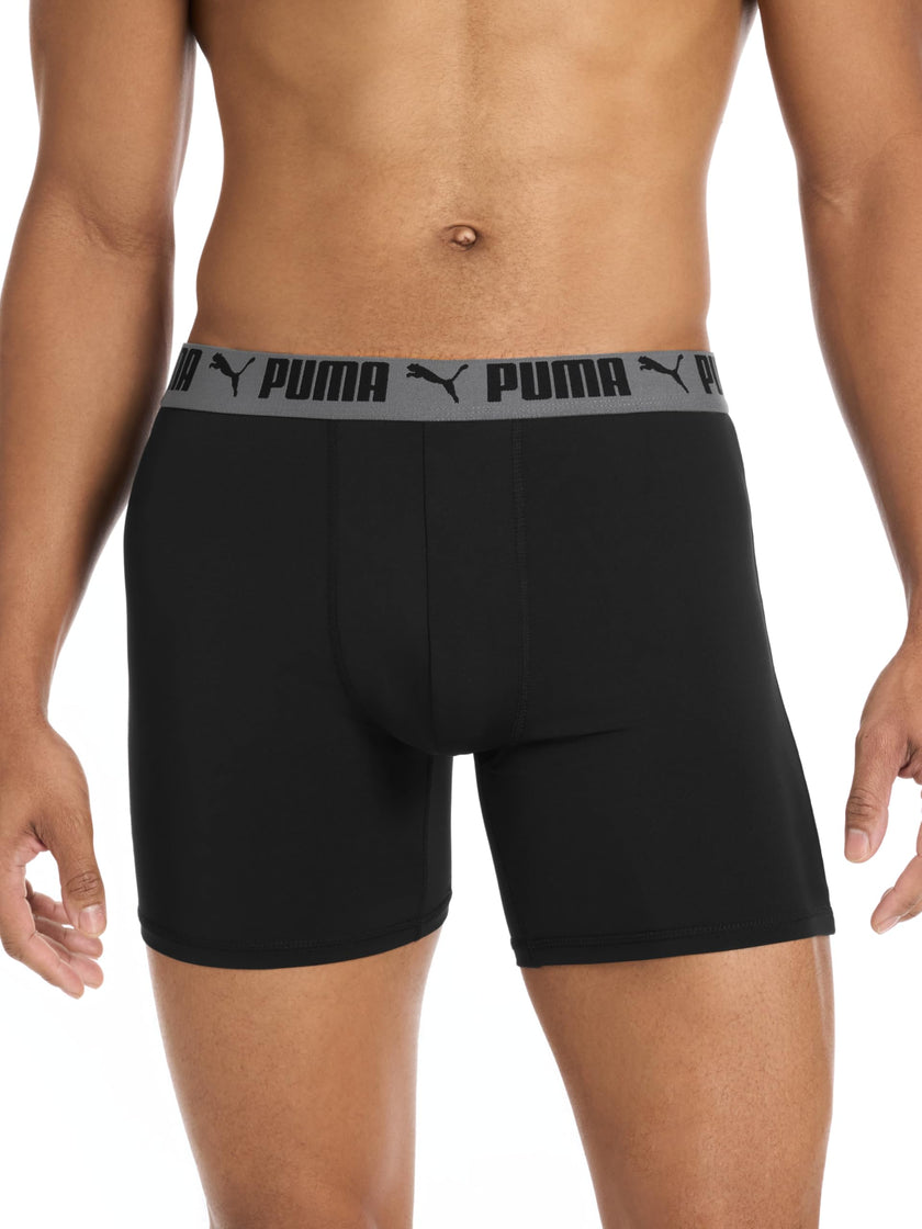 Puma Men's 4 Pack Active Stretch Boxer Briefs, Black, Large 🍁 All In One Marketplace Canada