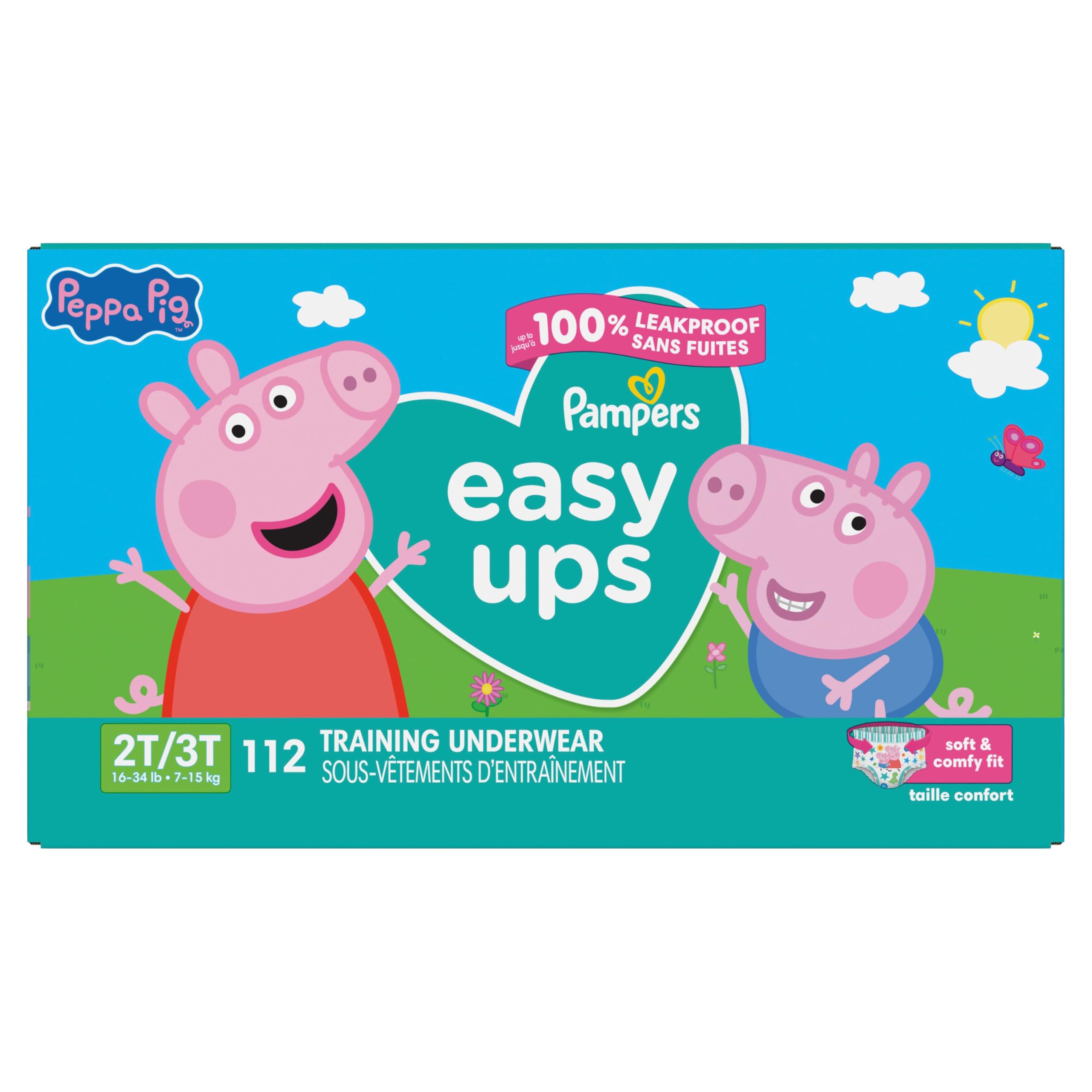 Pampers Easy Ups Training Underwear Peppa Pig Size 4 2T-3T, 1 Pack (Count of 112) 🍁 All In One Marketplace Canada
