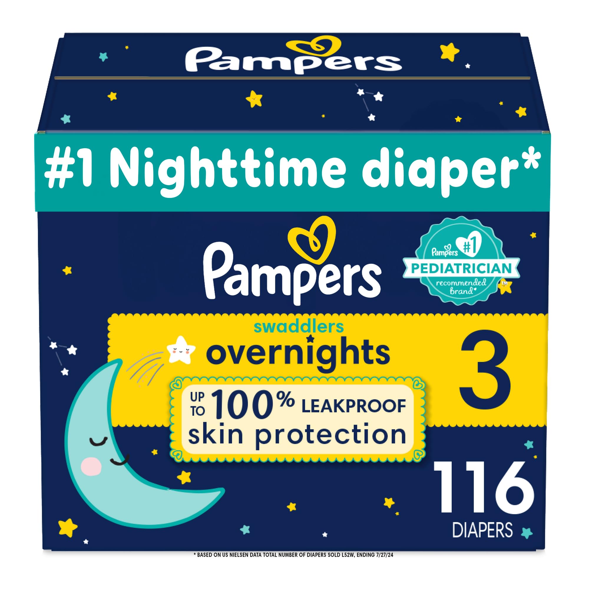 Pampers ZZZ Overnight Diapers, Size 3 (16-28 lbs), 116 Count, Nighttime Protection Disposable Baby Diaper 🍁 All In One Marketplace Canada