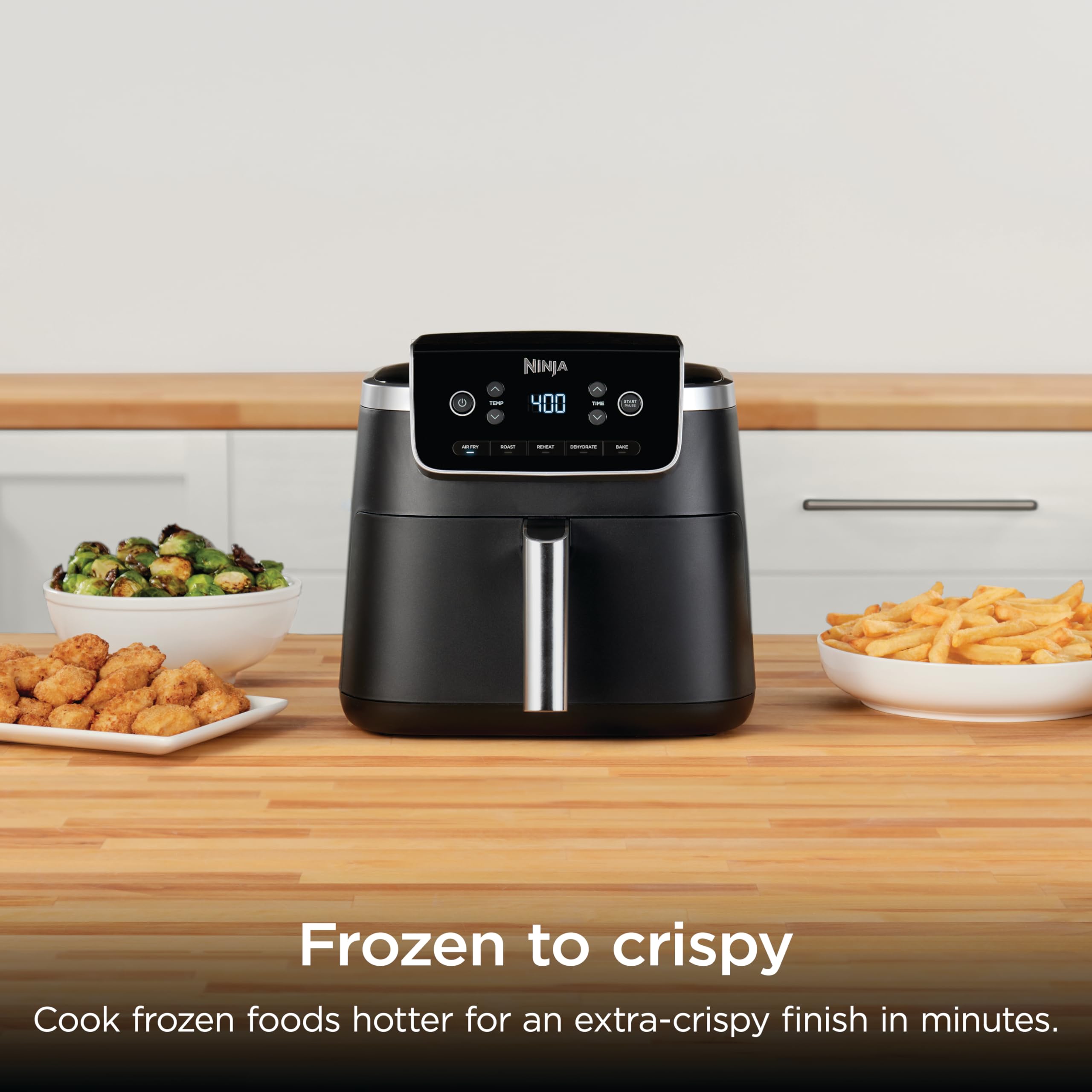 Ninja Air Fryer Pro 5-in-1, 5 QT Capacity, Air Fry, Bake, Roast, Reheat, and Dehydrate, Air Crisp Technology, Nonstick Basket & Crisper Plate, Grey, AF142C 🍁 All In One Marketplace Canada