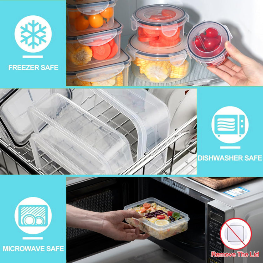 Pure Future 50-Piece Food Storage Containers Set (25-Pack) - Includes 2x JUMBO 2.5L (84oz) & 2x 1.5L Large Bins, Airtight Plastic Meal Prep Lunch Boxes with Lids, Microwave/Freezer Safe, BPA Free 🍁 All In One Marketplace Canada