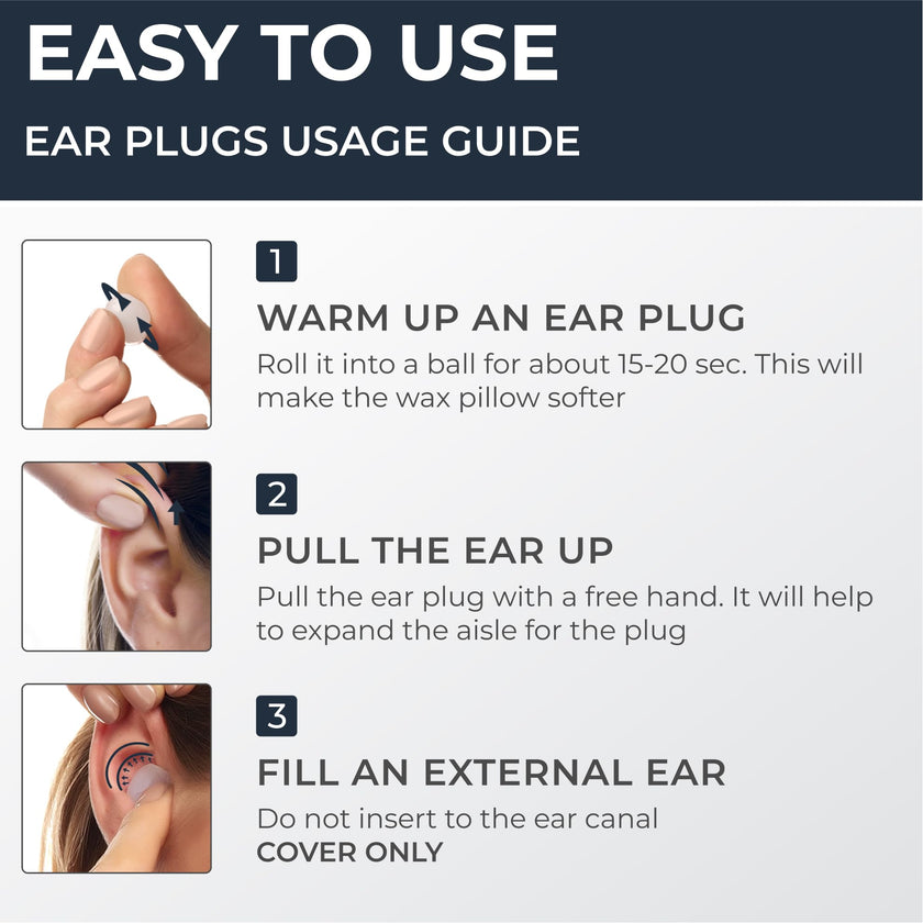 PQ Wax Ear Plugs for Sleep - 15 Silicone Wax Earplugs for Sleeping and Swimming, Gel Ear Plugs for Noise Cancelling & Ear Protection, Sleeping Earplugs with Sound Blocking Level of 32 Db (15 Pillows) 🍁 All In One Marketplace Canada