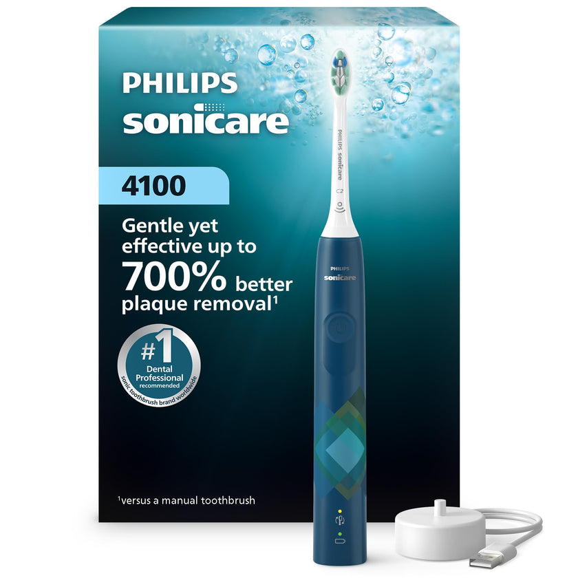 Philips Sonicare 4100 Electric Toothbrush, Sonic Toothbrush with Two Intensity Levels, Pressure Sensor and Timer, Malibu Prismatic, Model HX3689/22 🍁 All In One Marketplace Canada