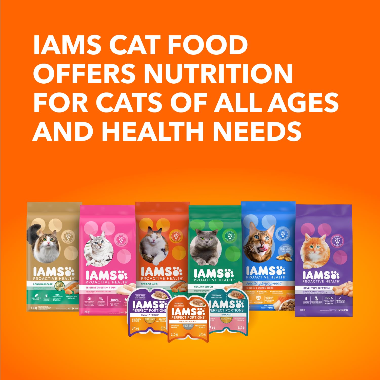 IAMS Perfect Portions Healthy Adult Wet Cat Food Cuts in Gravy - Chicken and Indoor Chicken 12CT Multipack, 75g 🍁 All In One Marketplace Canada