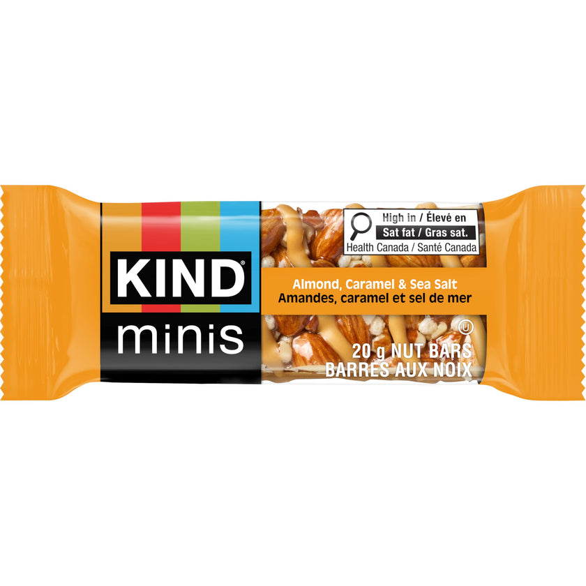 KIND Mini Snack Bars Variety Pack, Gluten Free, Low Sugar, Low Calorie Snacks, Almond Sea Salt & Dark Chocolate, Caramel Almond & Sea Salt, Peanut Butter Dark Chocolate, 30 Count 🍁 All In One Marketplace Canada
