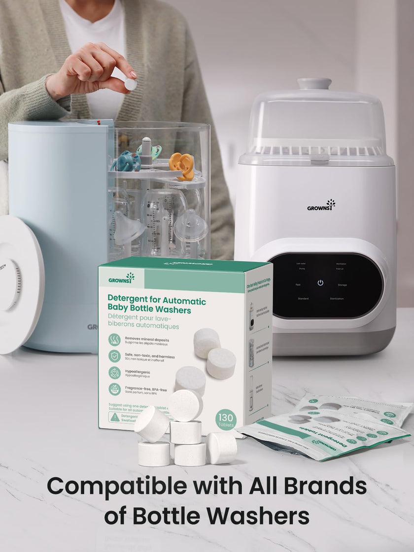 Grownsy Detergent Washing Tablets 130 PCS for Momcozy, Baby Brezza, Papablic Bottle Washer, Compatible with All Brands Baby Bottle Washers 🍁 All In One Marketplace Canada