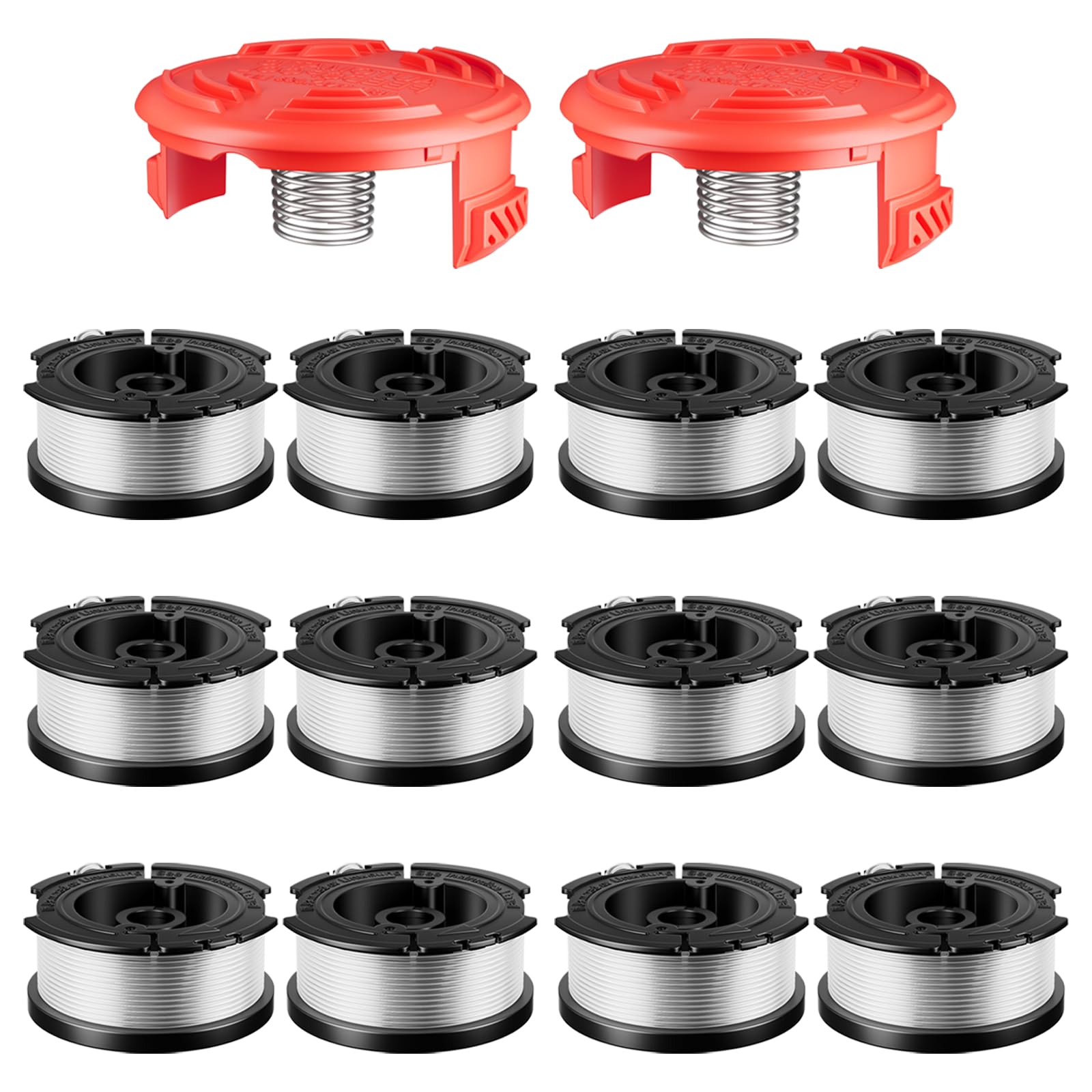 14 Pcs AF-100 Weed Eater Spool Compatible with Black and Decker String Trimmer, 0.065’’ AFS Automatic Feed Replacement Spool, 12 Pcs Spools(360ft Total), 2 Pcs RC-100-P Caps and 2 Springs 🍁 All In One Marketplace Canada