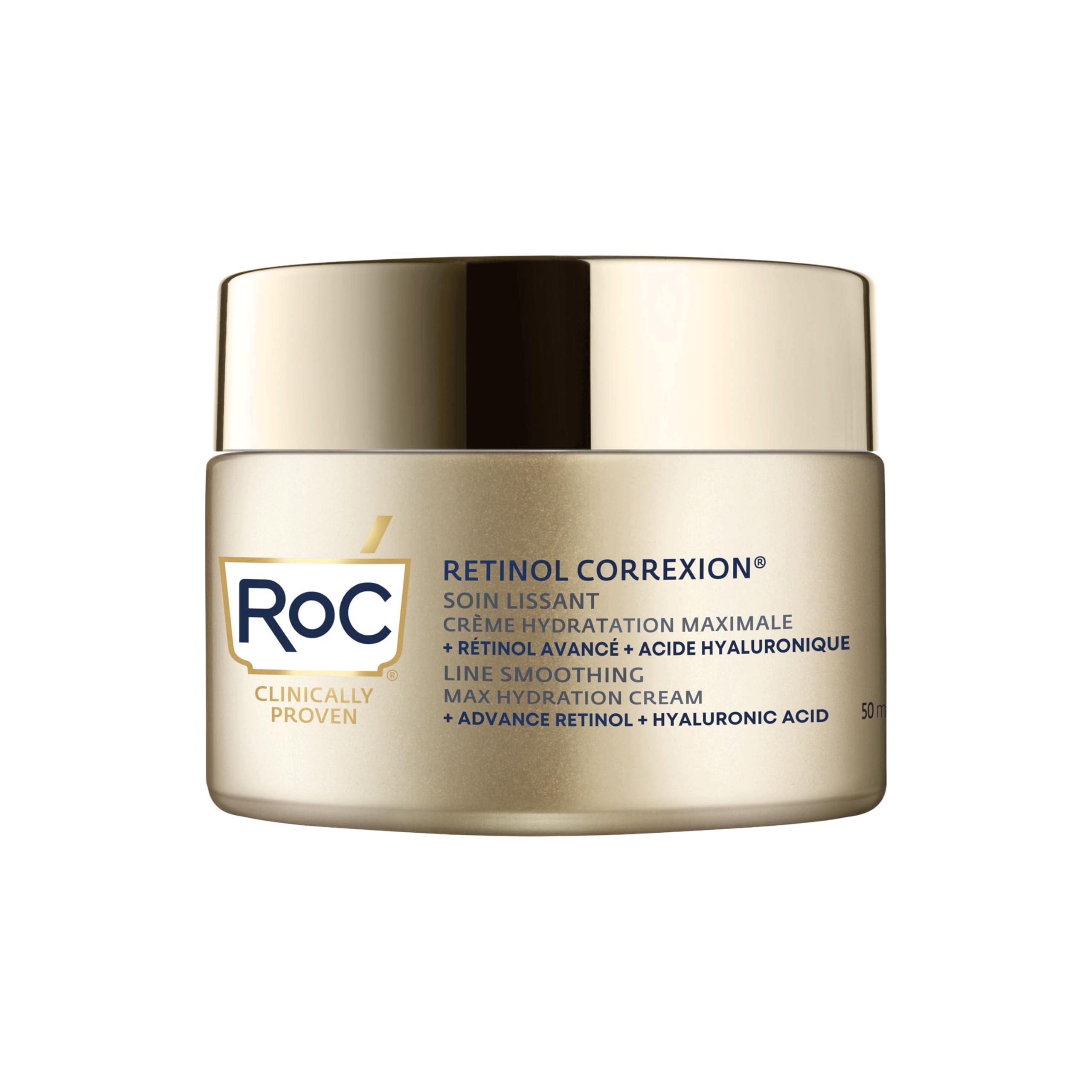 RoC Retinol Correxion Max Daily Hydration Anti-Aging Face Moisturizer with Hyaluronic Acid, Oil Free Skin Care Cream for Fine Lines, Dark Spots, Post-Acne Scars, 50ml, with Retinol Eye Cream Packette 🍁 All In One Marketplace Canada