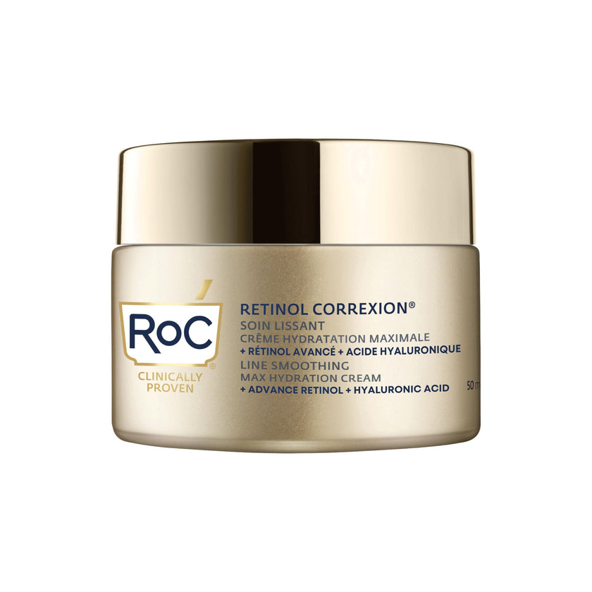 RoC Retinol Correxion Max Daily Hydration Anti-Aging Face Moisturizer with Hyaluronic Acid, Oil Free Skin Care Cream for Fine Lines, Dark Spots, Post-Acne Scars, 50ml, with Retinol Eye Cream Packette 🍁 All In One Marketplace Canada