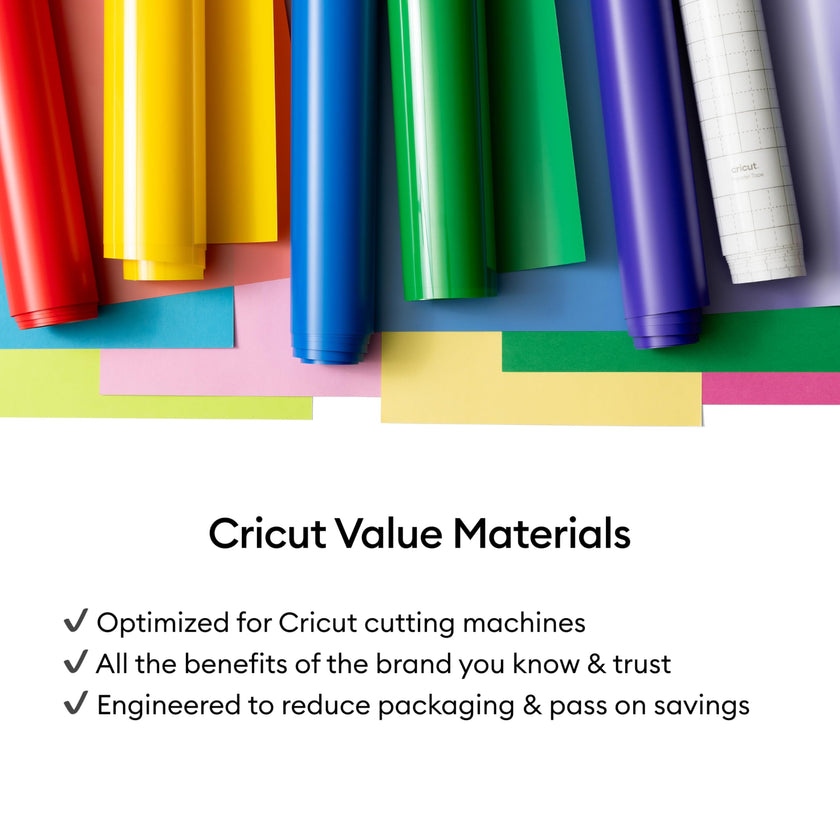 Cricut Value Permanent Vinyl - 50ft Rainbow Sampler, 12in x 12in Sheets (50 Count) 🍁 All In One Marketplace Canada