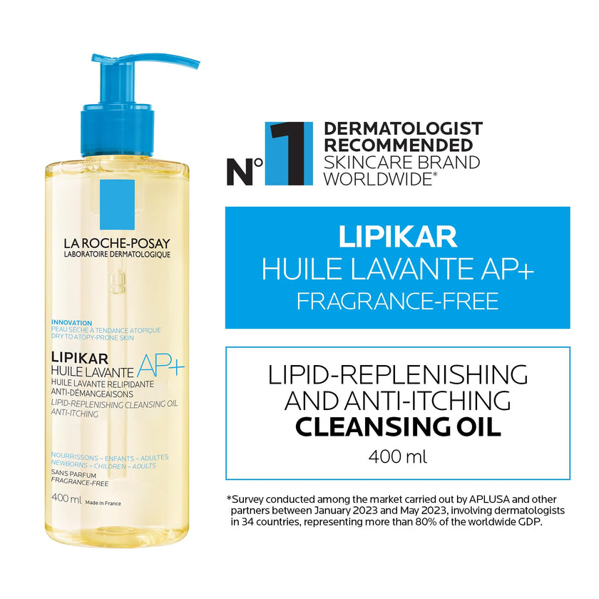 La Roche-Posay Cleansing Body Oil with Shea Butter, Lipikar AP+ Anti-Itch Fragrance-Free Shower Cleansing Oil for Very Dry, Sensitive & Eczema Prone Skin, Provides 24H Hydration, 400mL 🍁 All In One Marketplace Canada