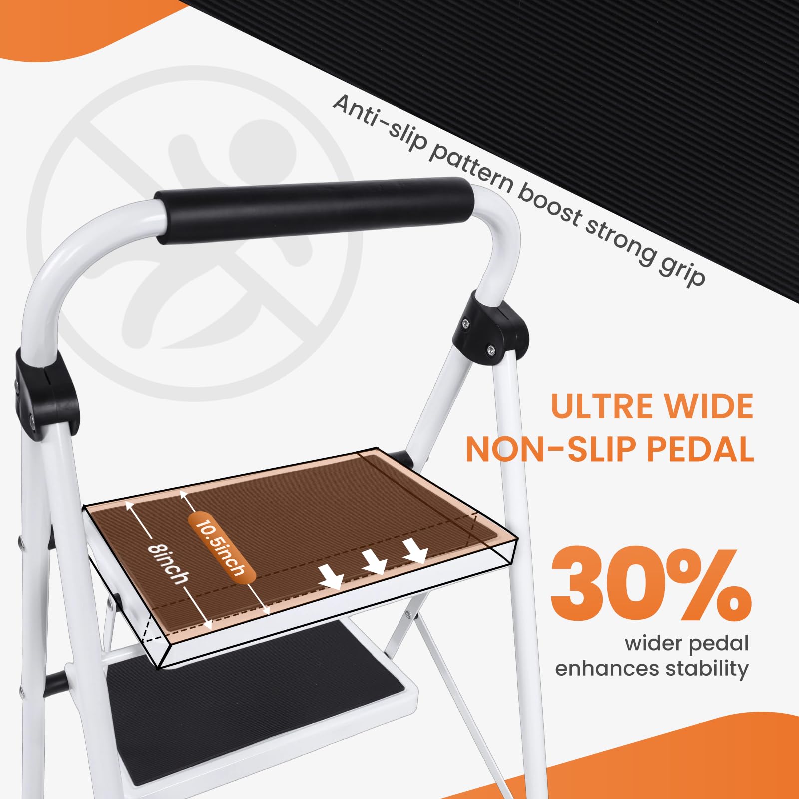 Sweetcrispy 3 Step Ladder, Folding Step Stool, Anti-Slip Pedal 🍁 All In One Marketplace Canada