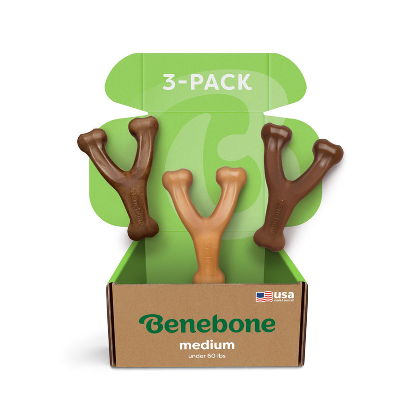 Benebone 3-Pack Wishbone Dog Chew Toy for Aggressive Chewers, Medium 🍁 All In One Marketplace Canada