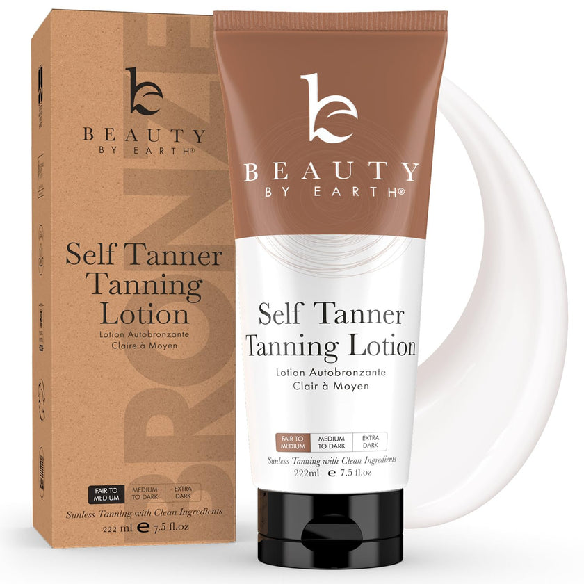 Self Tanner Tanning Lotion - Made with Natural & Organic Ingredients, Sunless Tanning Lotion for Body, Perfect Self Tan for Women & Men for a Natural Looking Glow, Fair to Medium 🍁 All In One Marketplace Canada