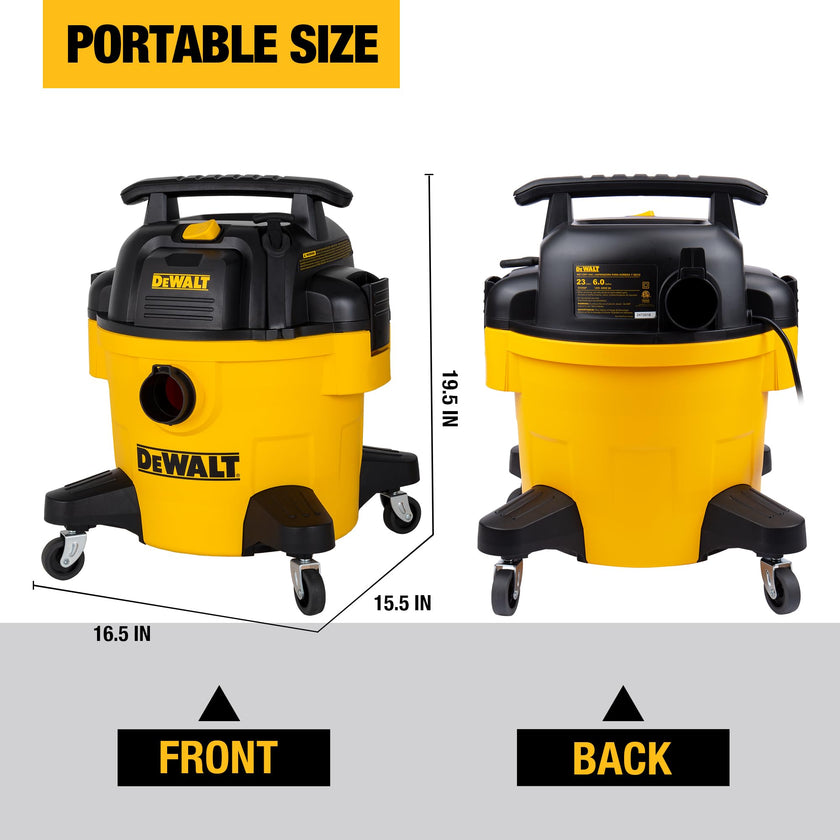 DEWALT DXV06P 4 Peak HP Shop Vacuums, 6 Gallon Poly Wet/Dry Vac, Heavy-Duty Shop Vacuum with Blower Function Yellow+Black 🍁 All In One Marketplace Canada
