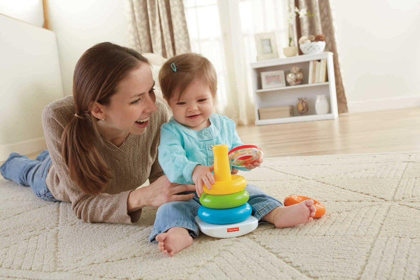 Fisher-Price Baby’s First Blocks & Rock-a-Stack Toy Set, Bucket of 10 Shapes & Ring Stacking Activity for Developmental Play Ages 6+ Months 🍁 All In One Marketplace Canada