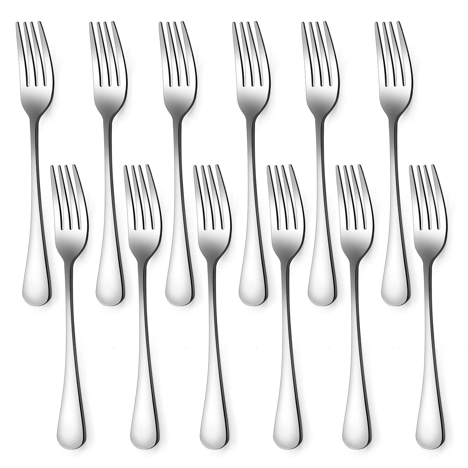 Set of 12, Stainless Steel Dinner Forks Silverware Set, Heavy-Duty Dinner Forks (8 Inch) Cutlery Set, Dishwasher Safe (Silver) 🍁 All In One Marketplace Canada